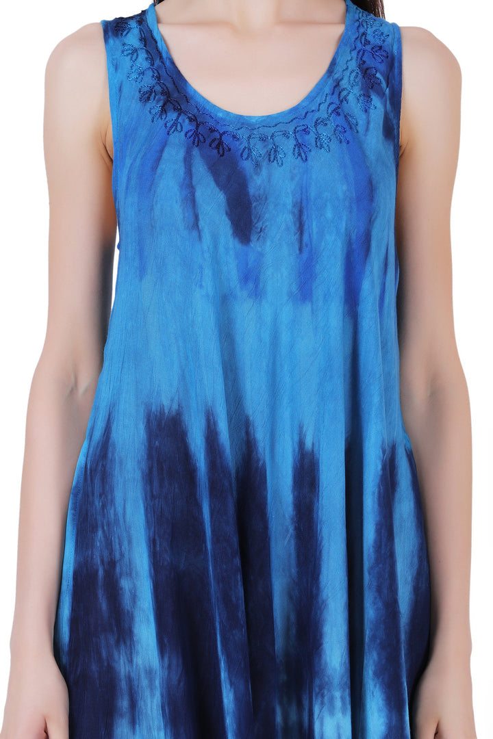 Block Print Tie Dye Maxi Dress 482104