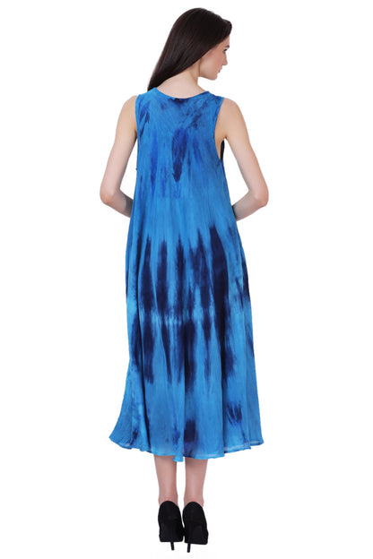 Block Print Tie Dye Maxi Dress 482104