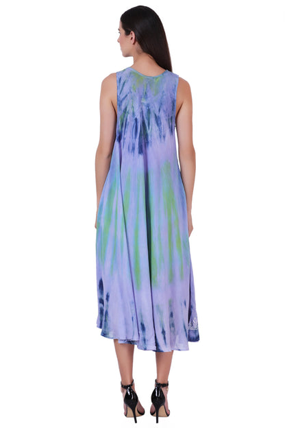 Block Print Tie Dye Maxi Dress 482104