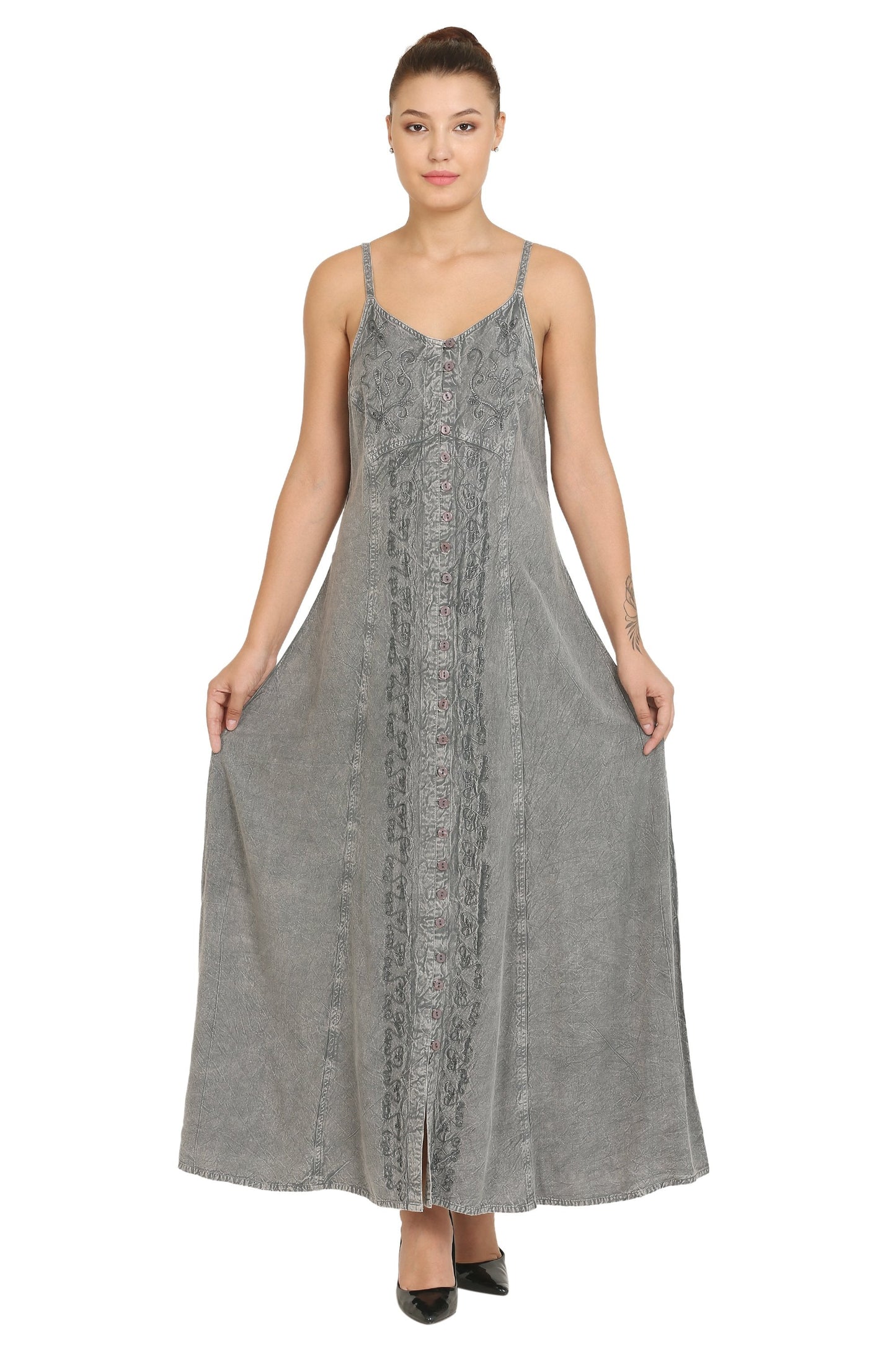 Advance Apparels Boho Acid Wash Dress 15228