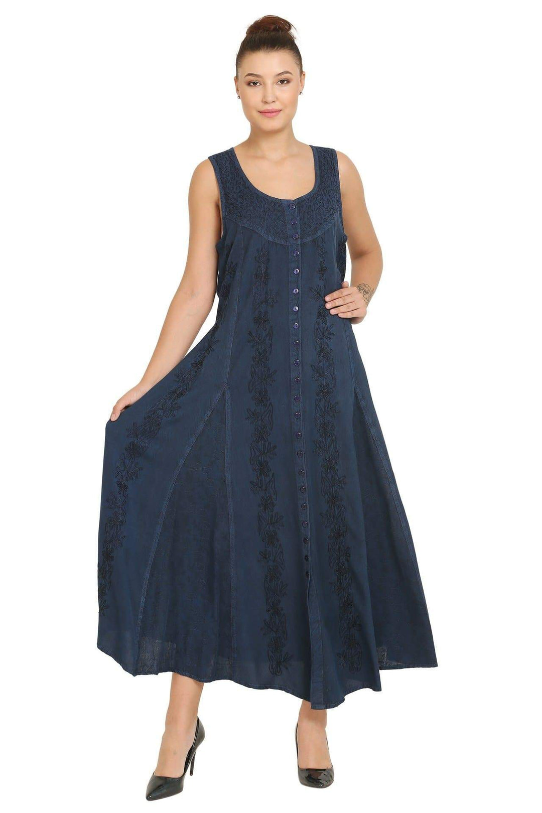 Advance Apparels Renaissance Acidwash Sleeveless Dress 15221