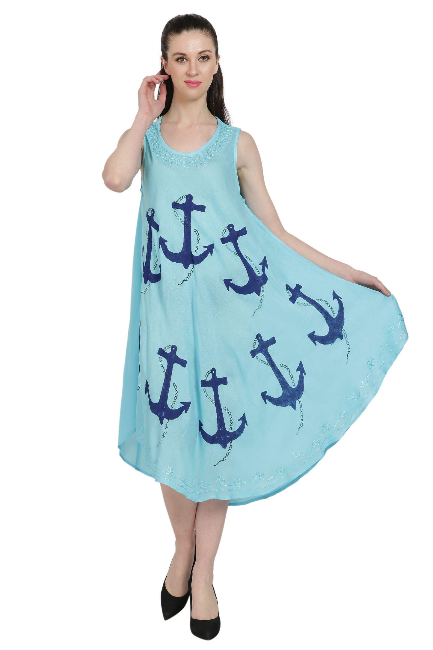 Anchor Print Beach Umbrella Dress UD48-2302