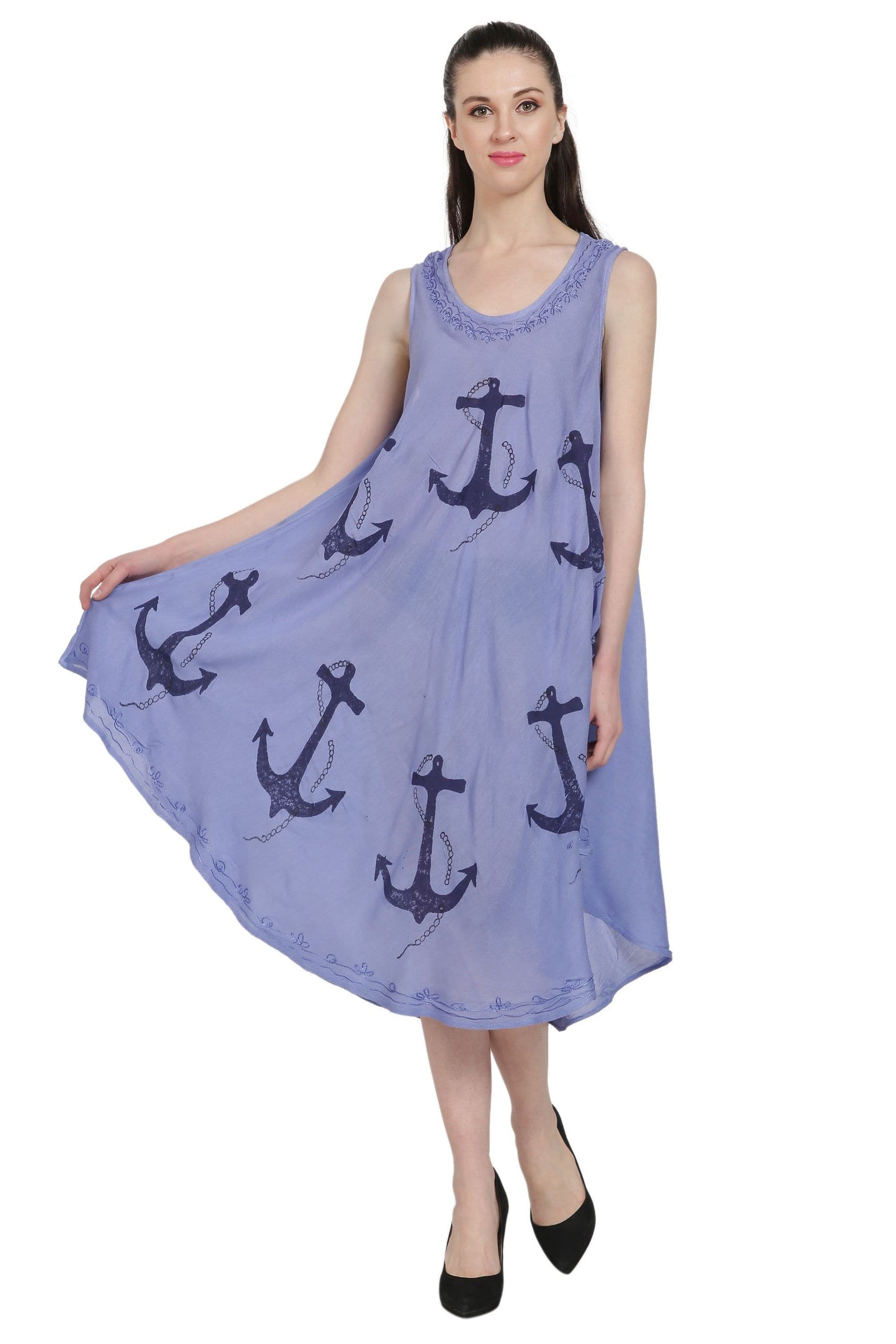 Anchor Print Beach Umbrella Dress UD48-2302