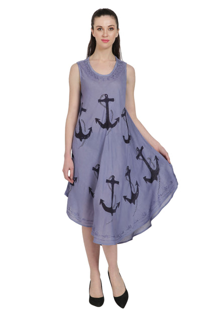 Anchor Print Beach Umbrella Dress UD48-2302