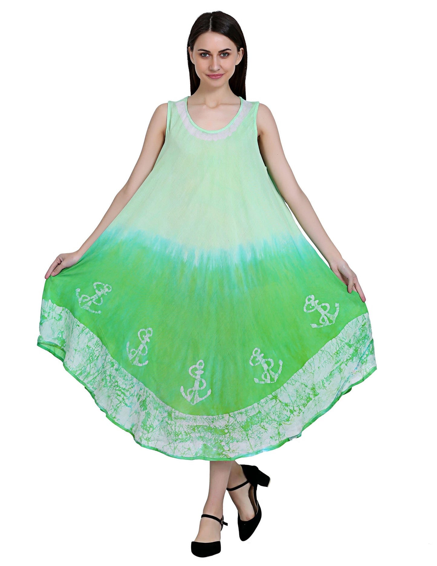 Anchor Print Ombre Tie Dye Dress 19296