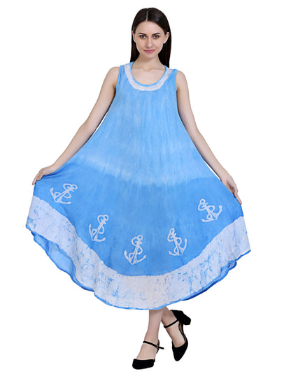 Anchor Print Ombre Tie Dye Dress 19296