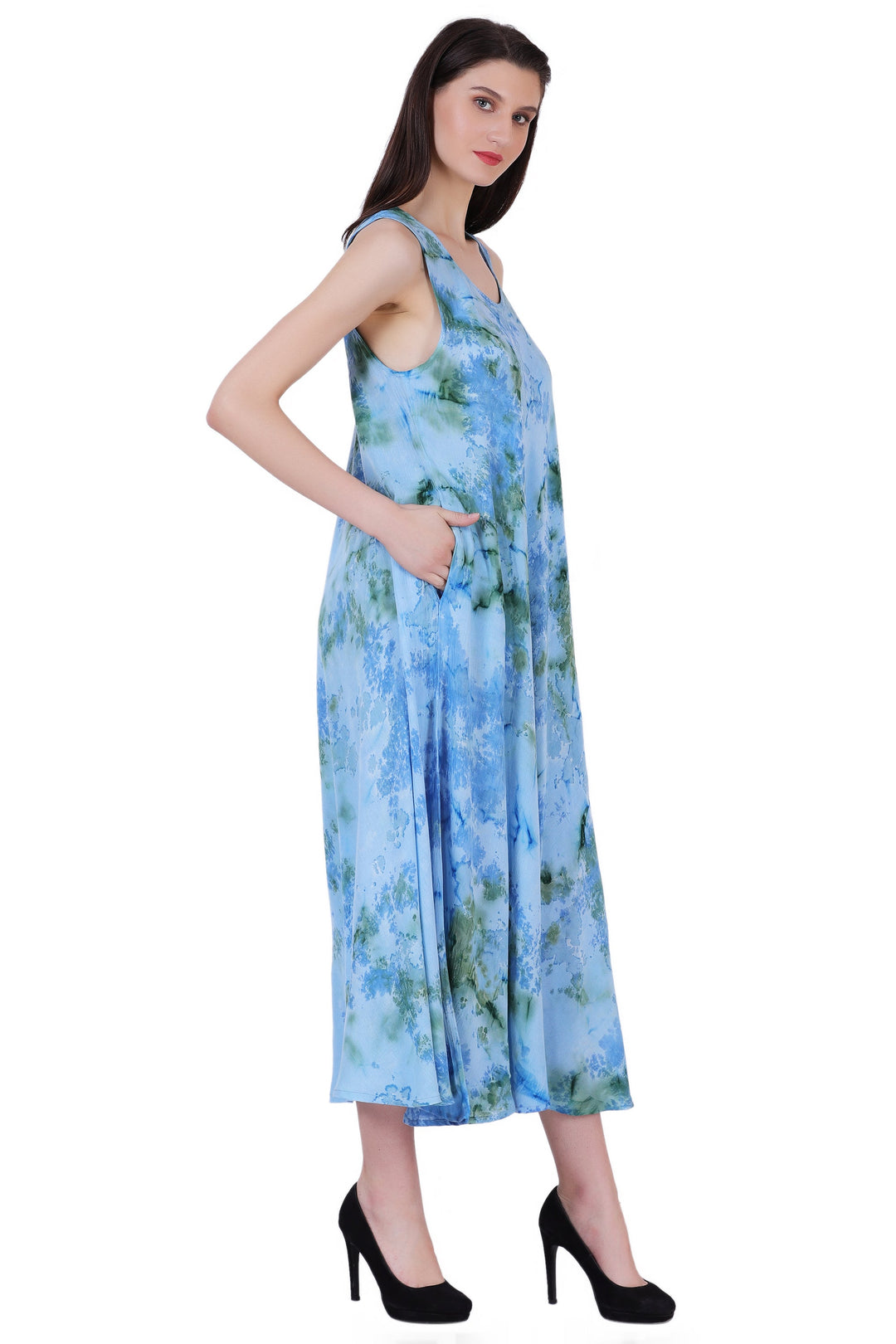 Ankle Length Tie Dye Dress w/ Pockets 522103