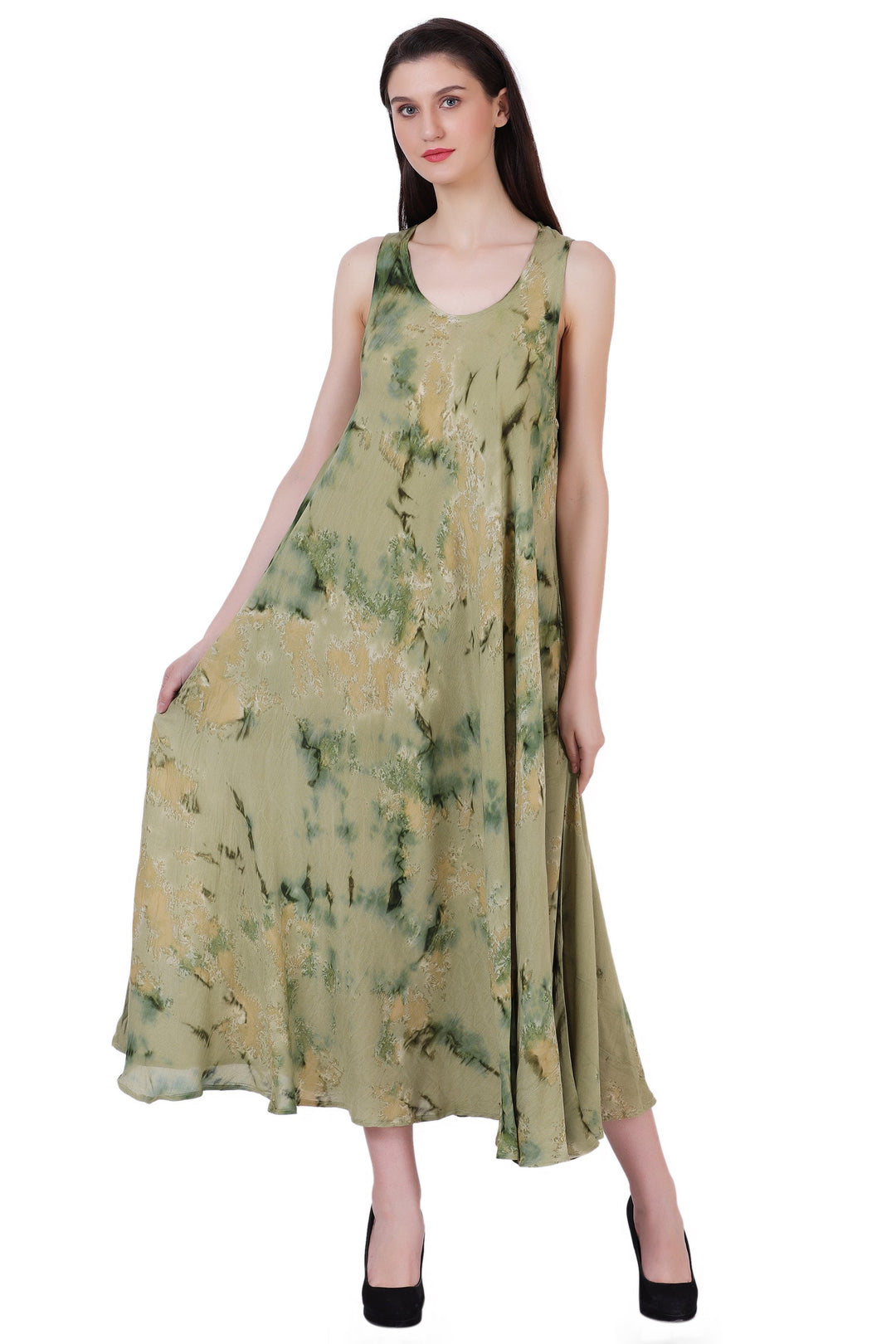 Ankle Length Tie Dye Dress w/ Pockets 522103