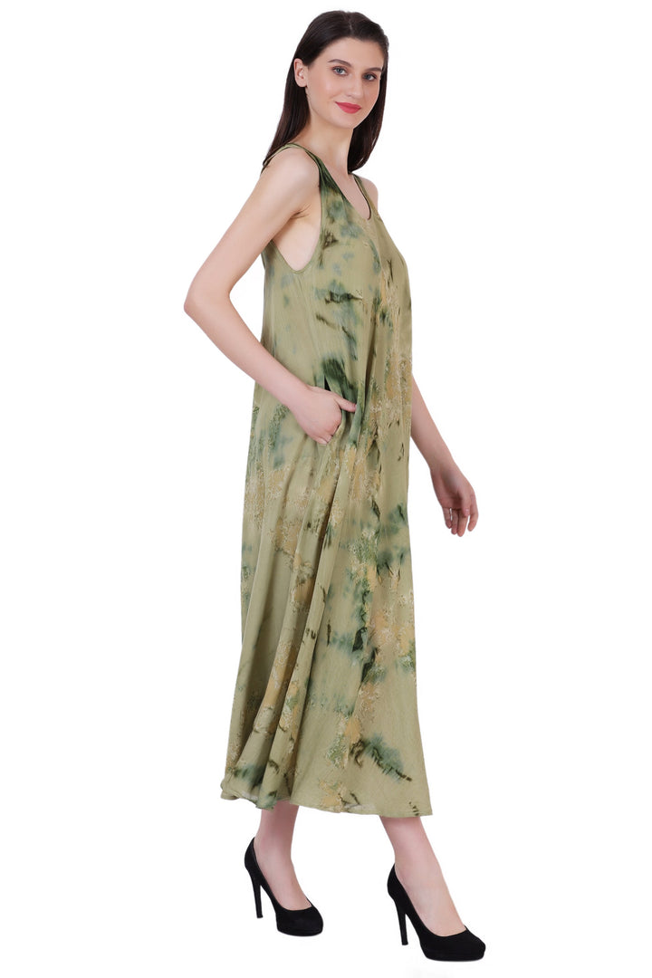 Ankle Length Tie Dye Dress w/ Pockets 522103