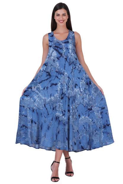 Ankle Length Tie Dye Dress w/ Pockets 522103