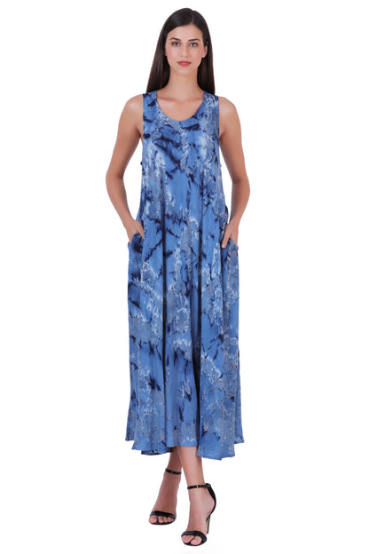 Ankle Length Tie Dye Dress w/ Pockets 522103