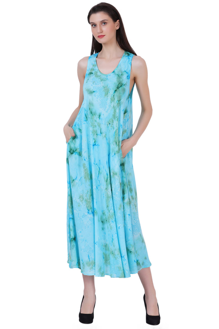 Ankle Length Tie Dye Dress w/ Pockets 522103