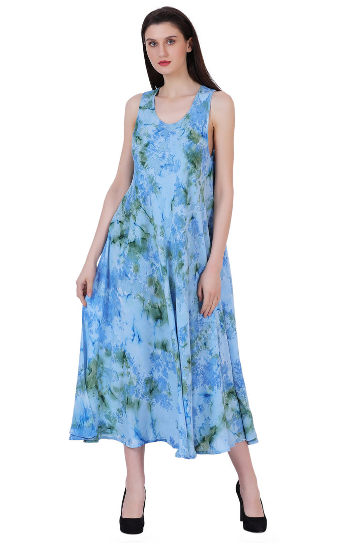 Ankle Length Tie Dye Dress w/ Pockets 522103