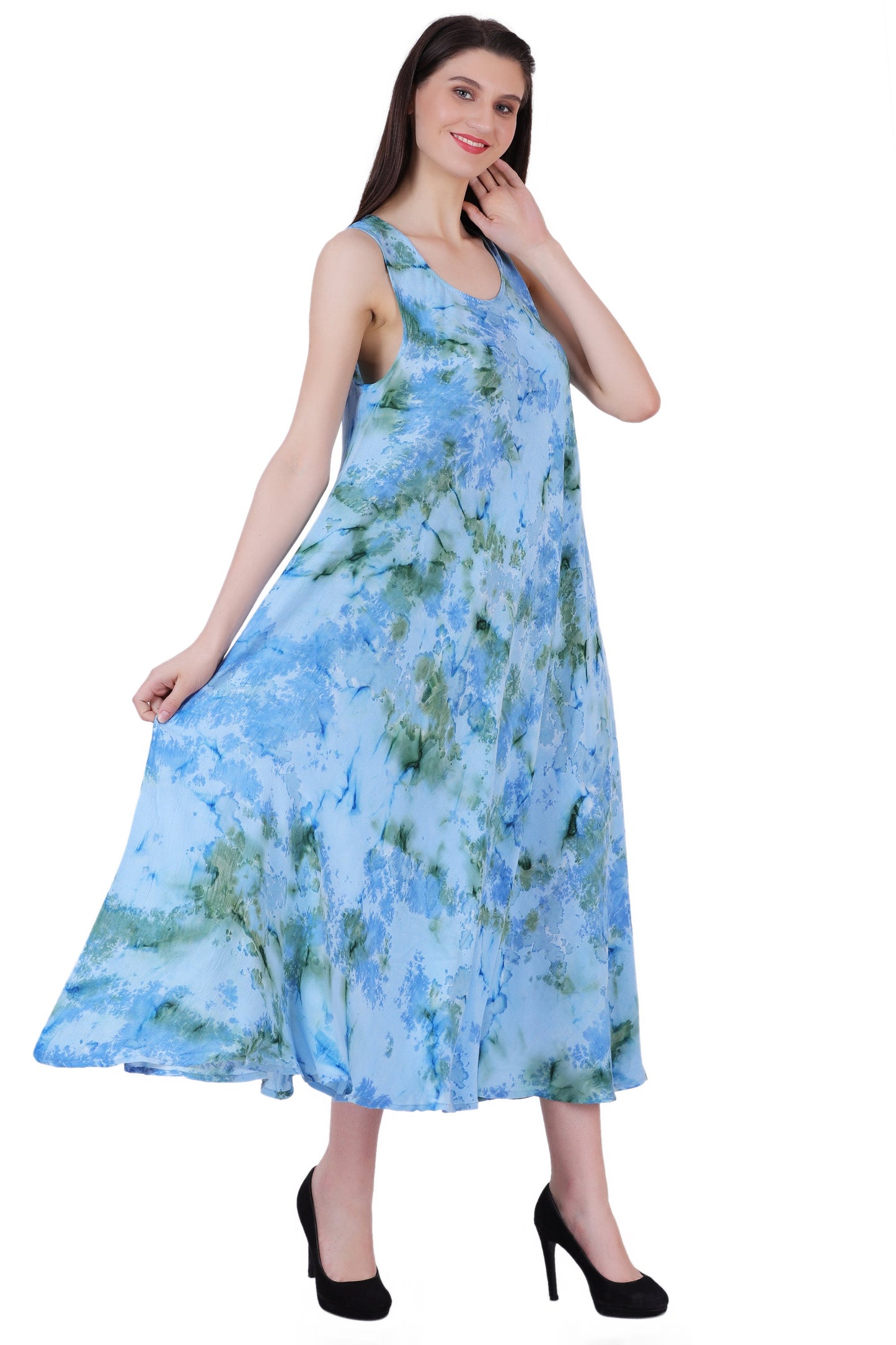 Ankle Length Tie Dye Dress w/ Pockets 522103