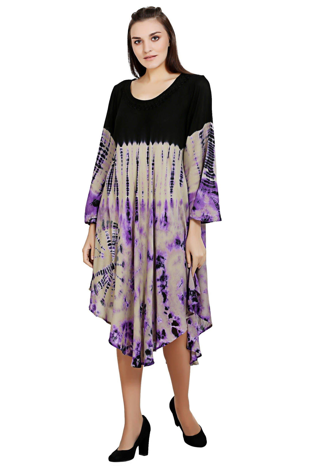 Astro Tie Dye Long Sleeve Dress 19285