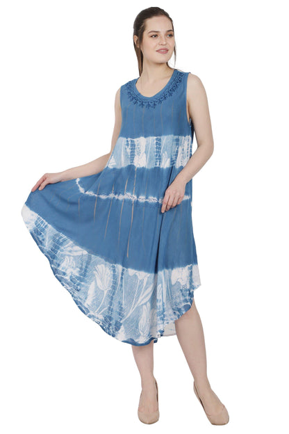 Batik Floral Tie Dye Beach Dress UD48-2308