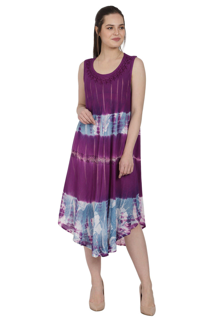 Batik Floral Tie Dye Beach Dress UD48-2308