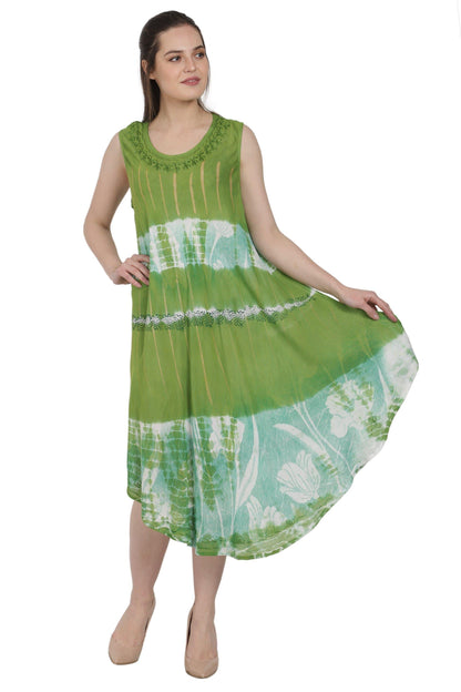 Batik Floral Tie Dye Beach Dress UD48-2308