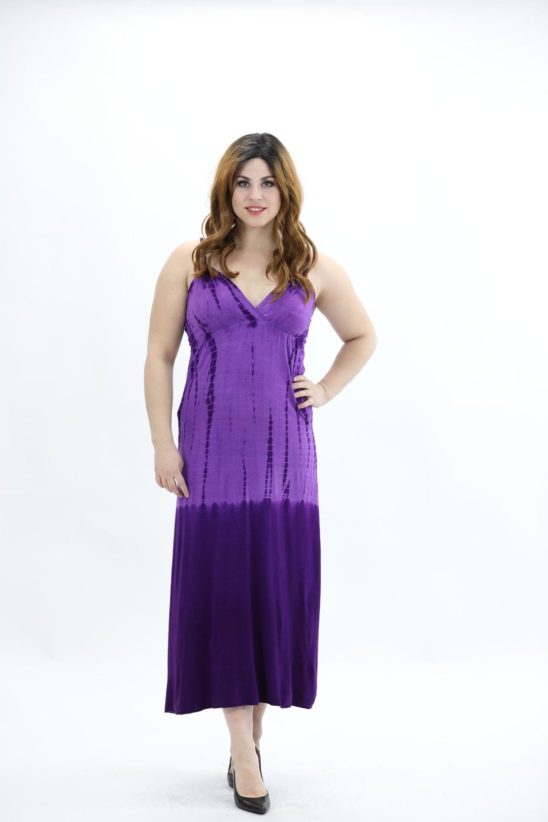 2 Tone Spandex Tie Dye Maxi Dress SPD444 - Advance Apparels Inc