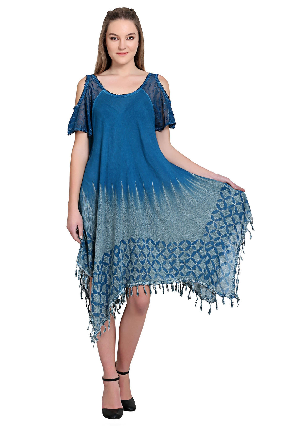 Cold Shoulder Fairytale Bottom Tie-Dye Dress 19288