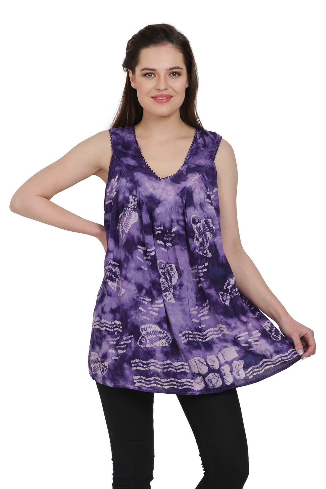 Deep Sea Fish Print Tank Top TV201