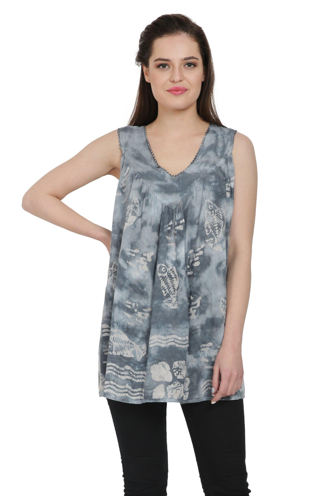 Deep Sea Fish Print Tank Top TV201