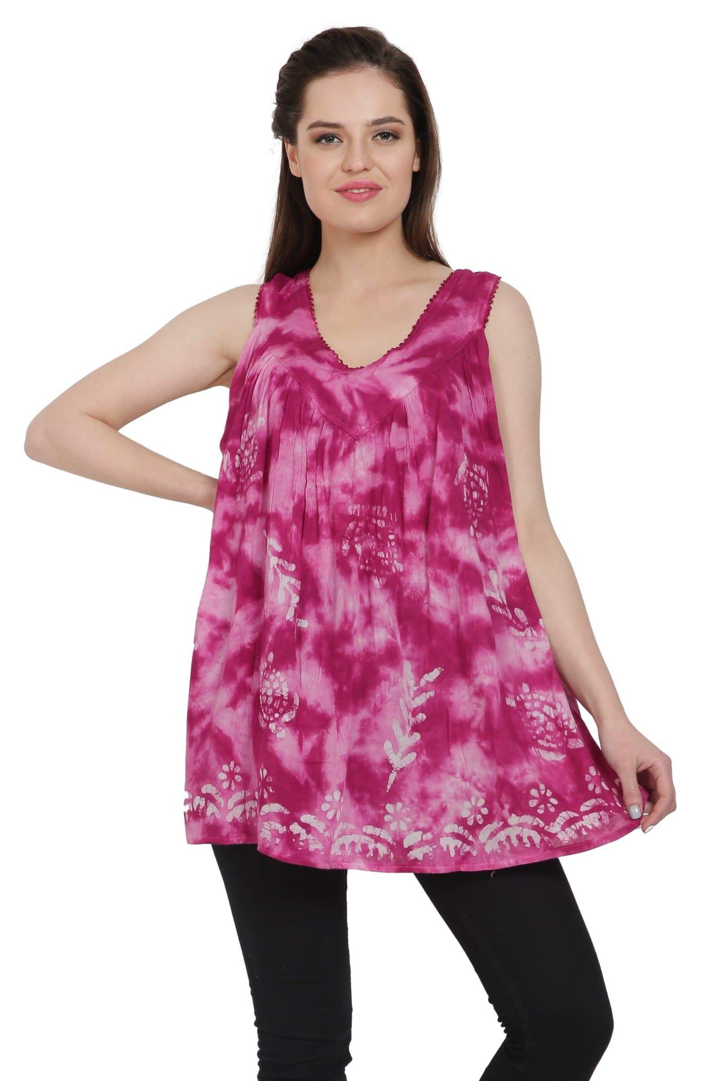 Deep Sea Turtle Print V-Neck Tank Top TV203