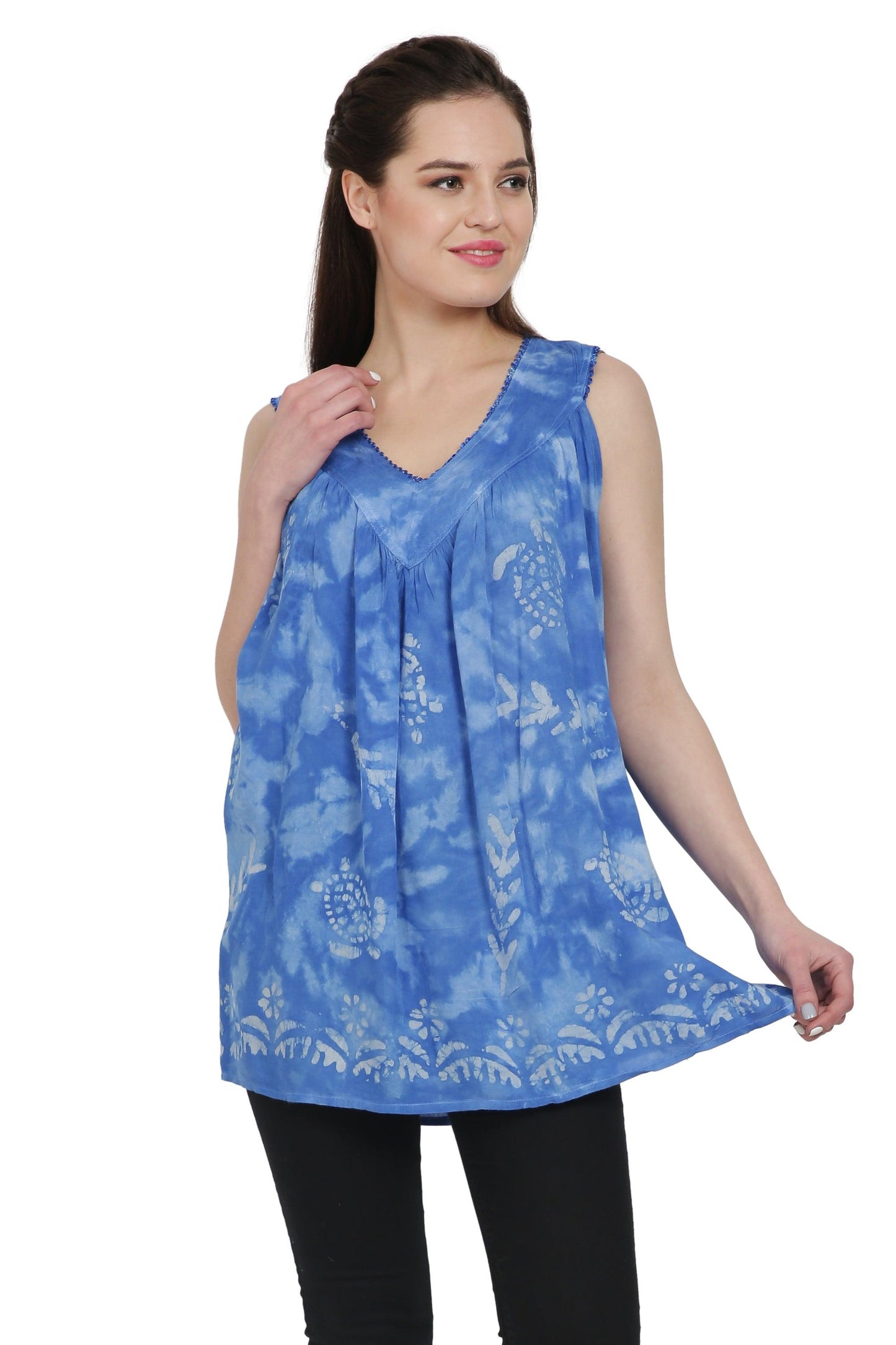 Deep Sea Turtle Print V-Neck Tank Top TV203