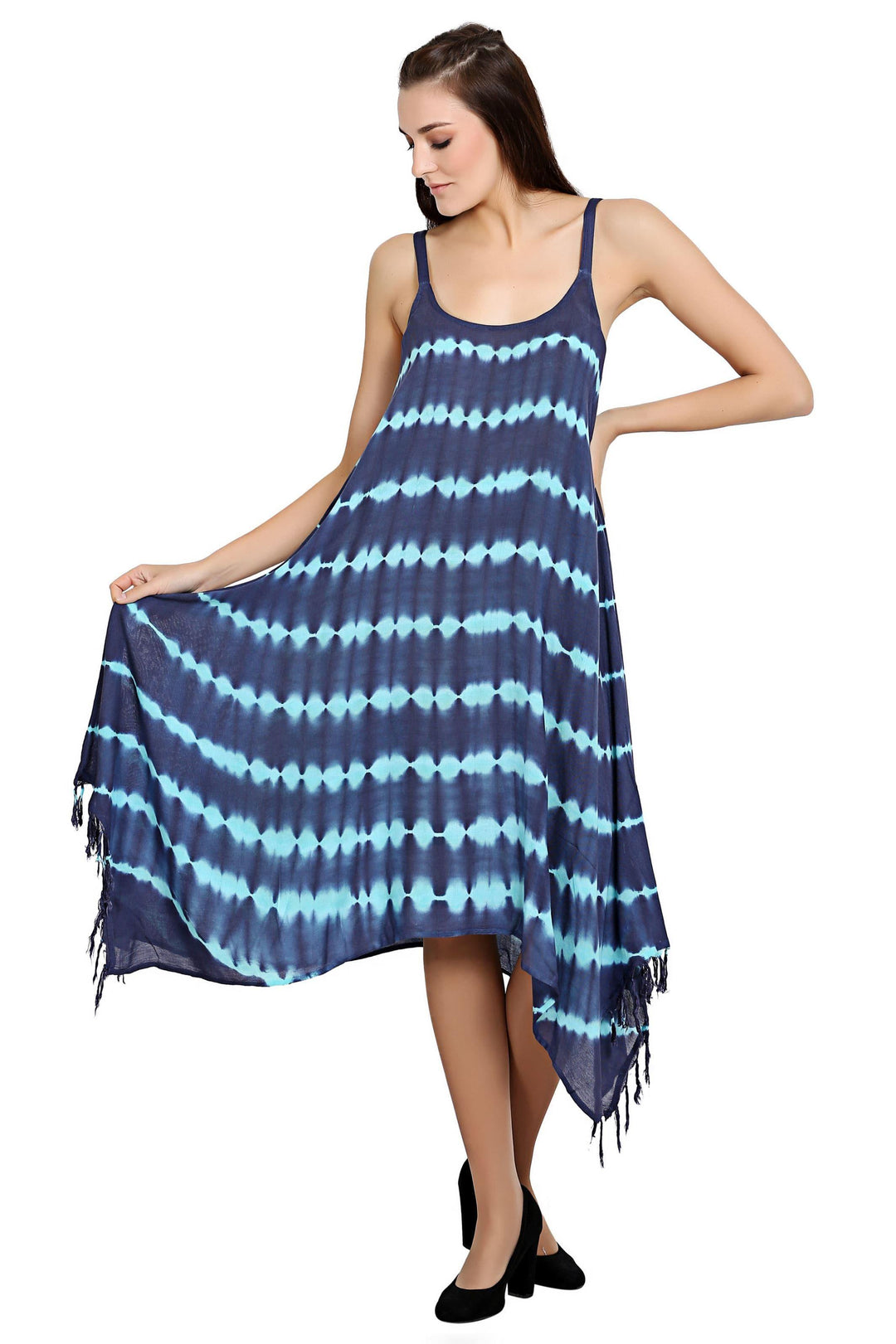 Layered Tie Dye Fairytale Dress w/ Fringes 19272