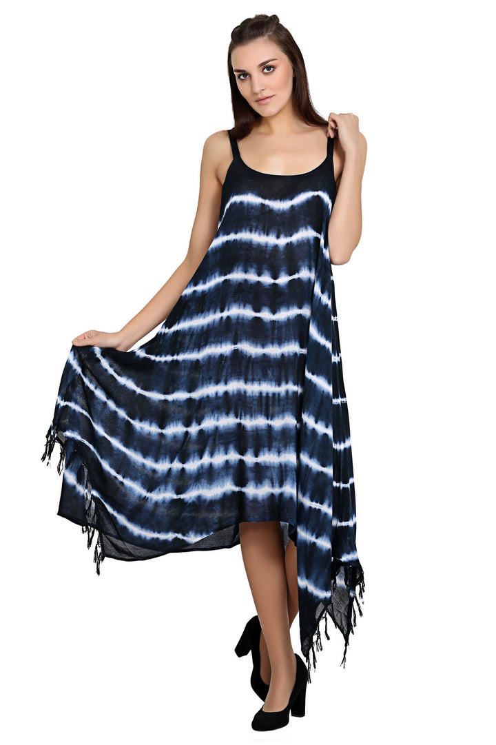 Layered Tie Dye Fairytale Dress w/ Fringes 19272