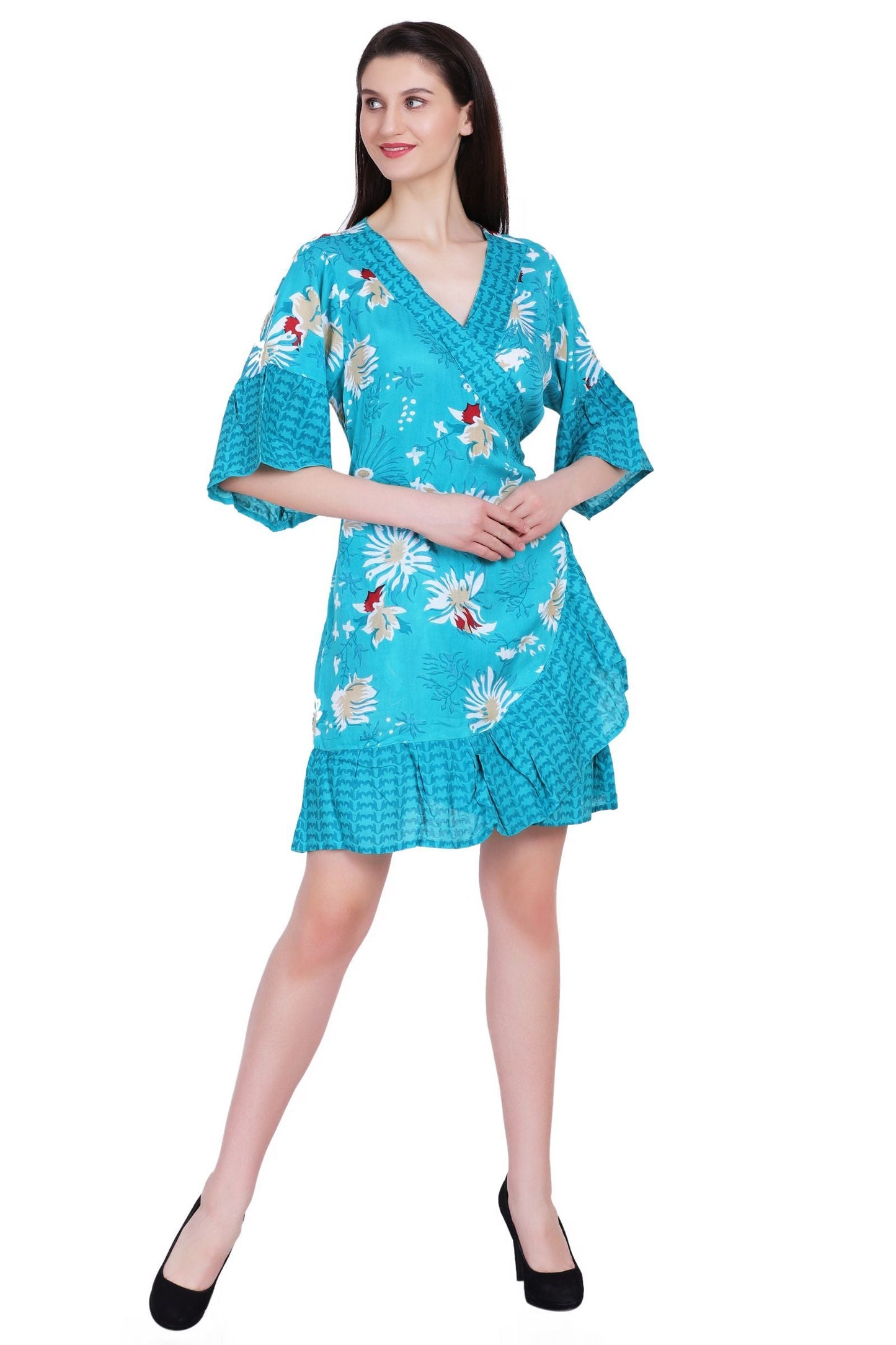 Printed Wrap Dress 262104