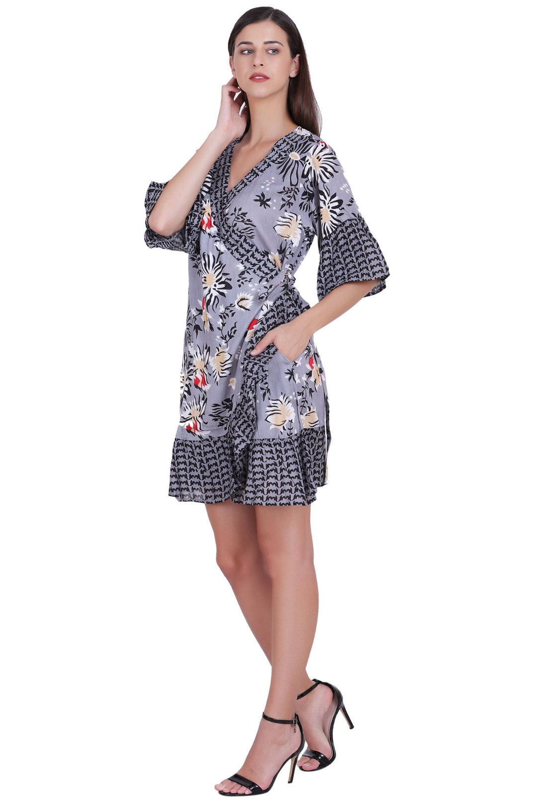 Printed Wrap Dress 262104