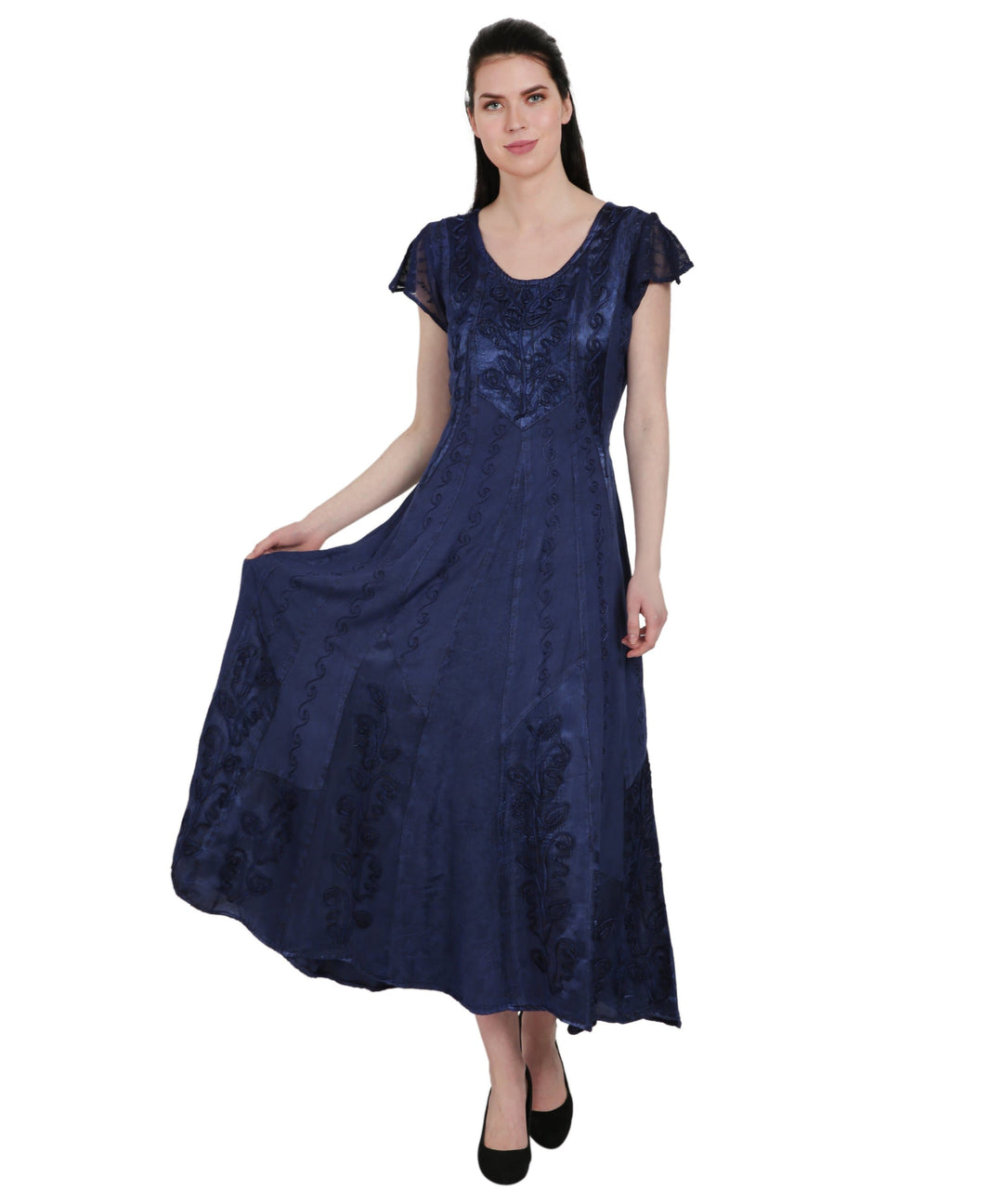 Renaissance Inspired Cap Sleeve Acid Wash Dress ADL-20323