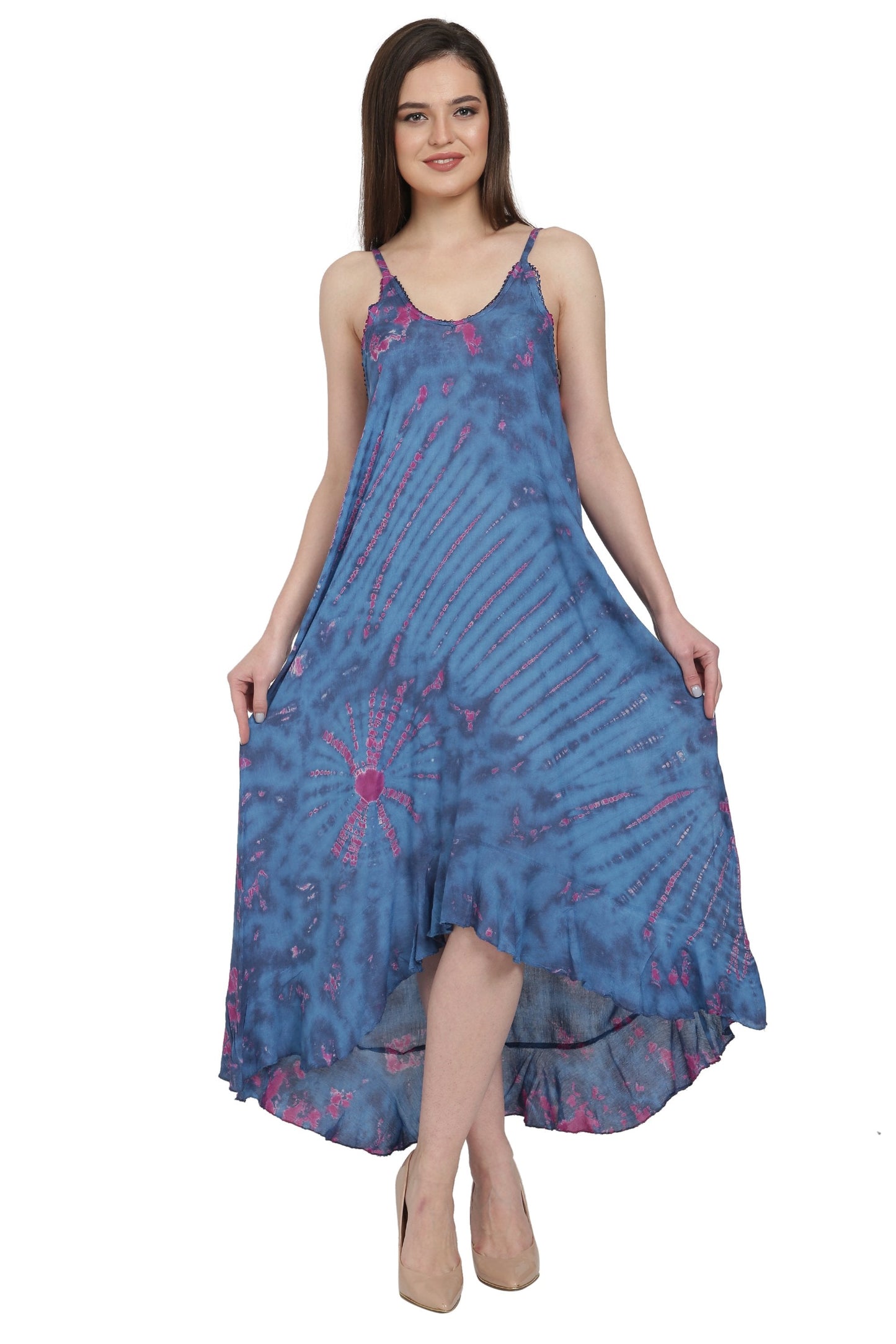 Spaghetti Strap Tie Dye Beach Dress TD-831