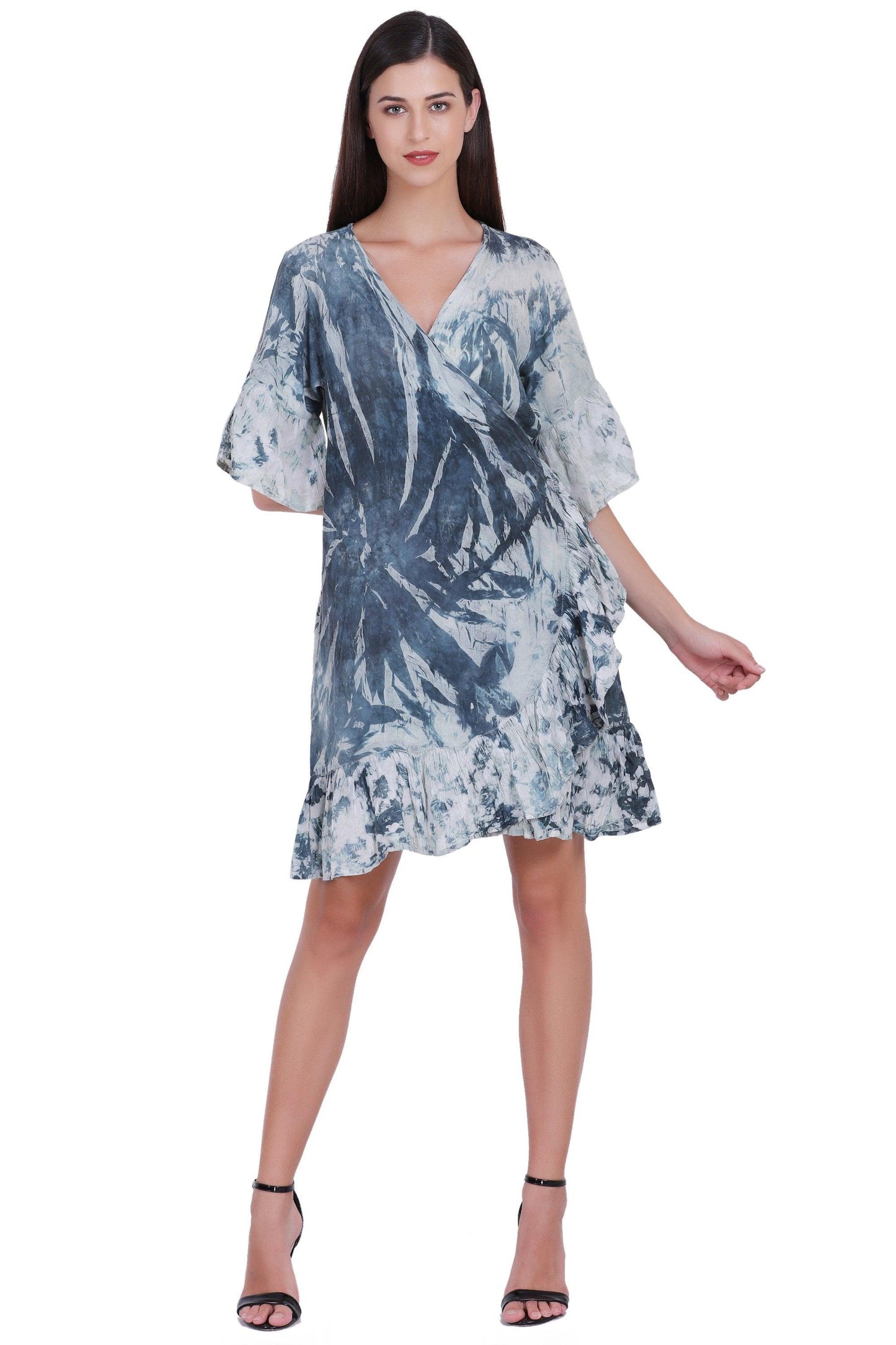 Tie Dye Wrap Dress 262106