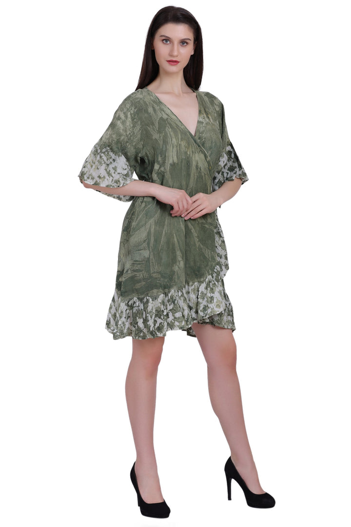 Tie Dye Wrap Dress 262106