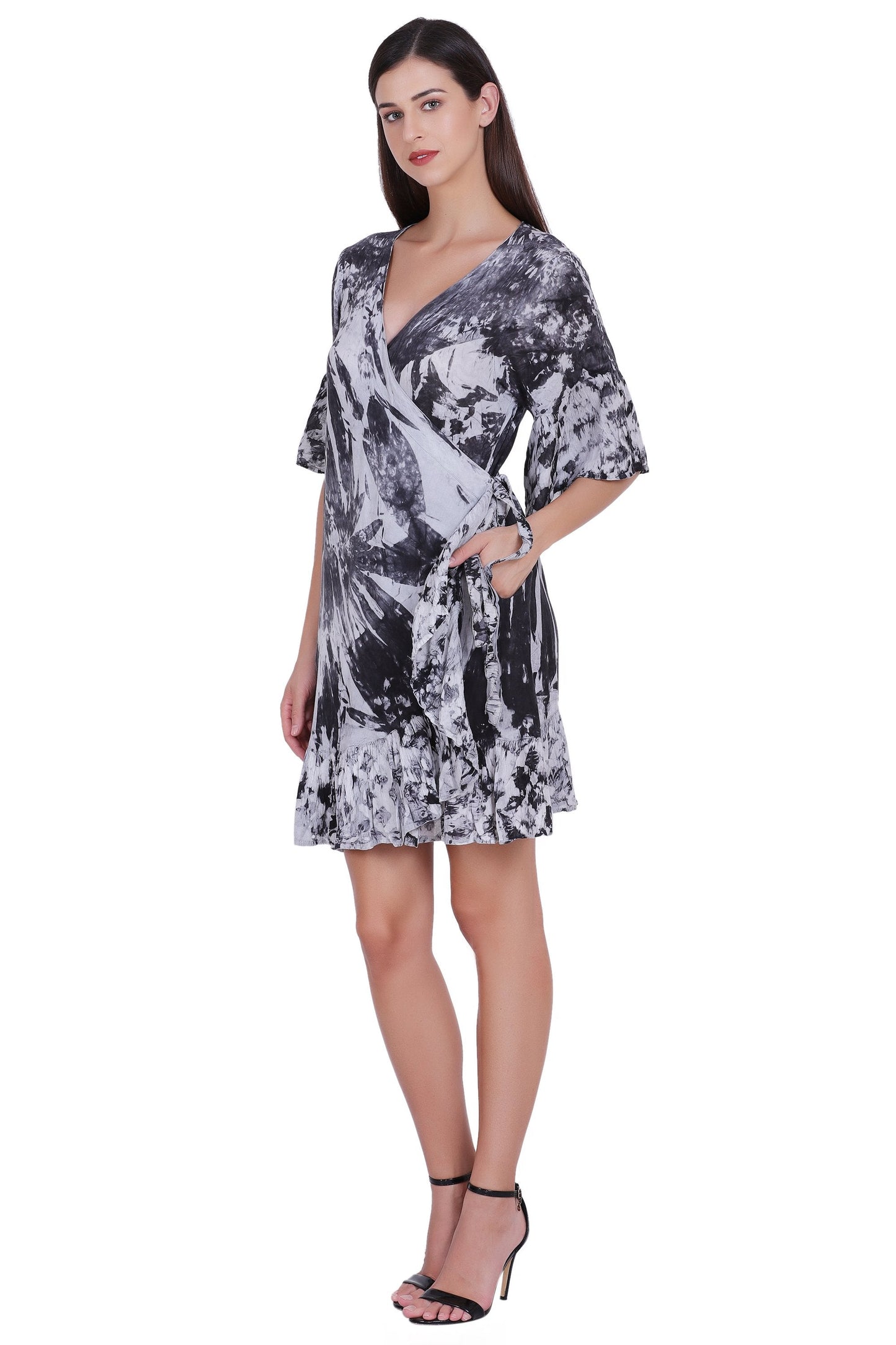 Tie Dye Wrap Dress 262106