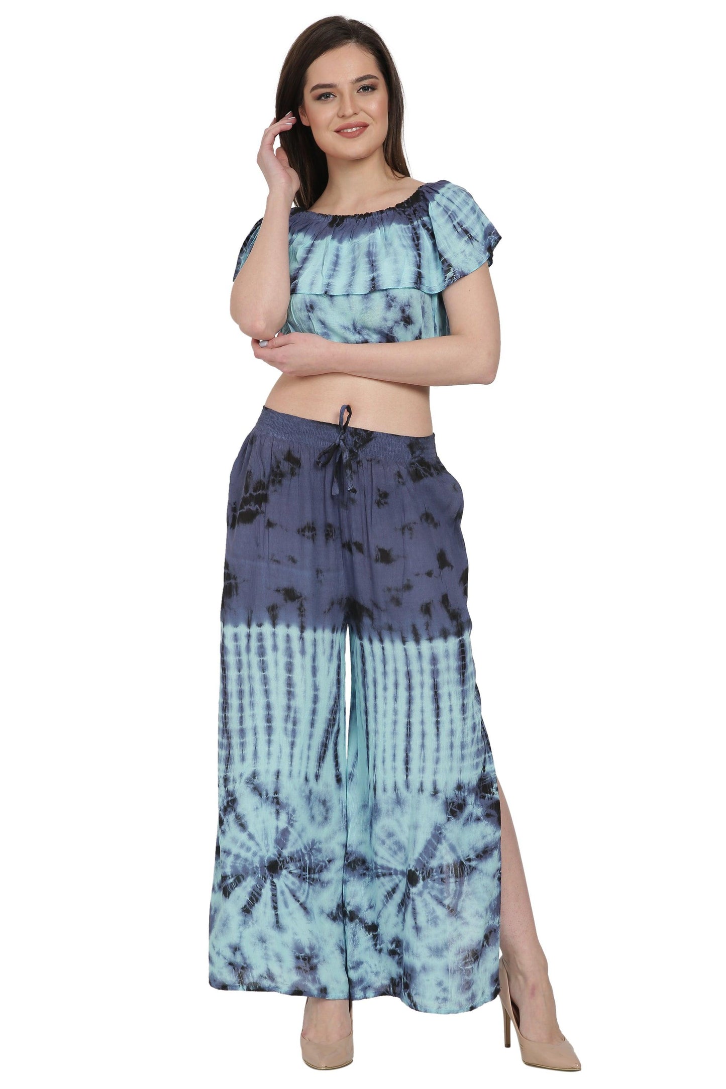 Tie-Dye Blouse & Pants Beach Set WS-7002