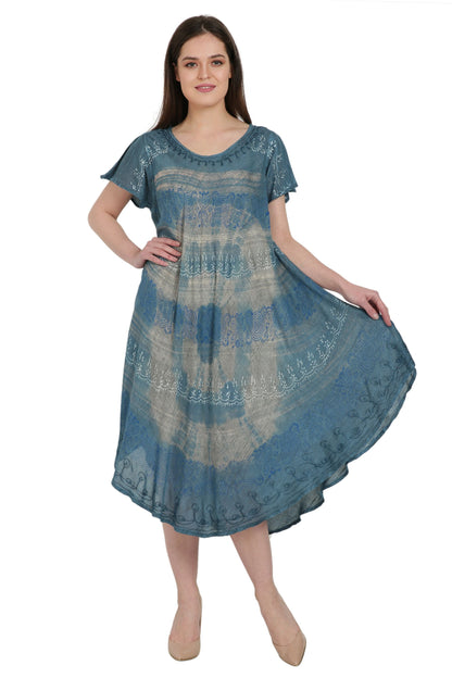 Traditional Batik + Tie Dye Umbrella Dress UDS48-2407