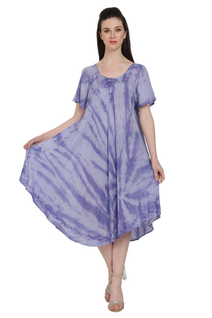 Waikiki Tie Dye Umbrella Dress w/ Sleeves UDS48-2403