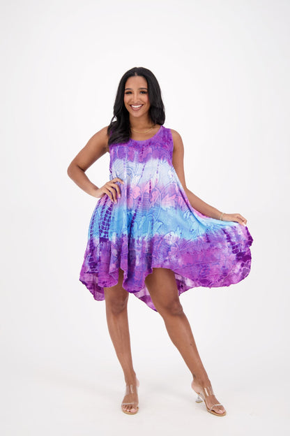 Floral Print Tie-Dye Dress 191478