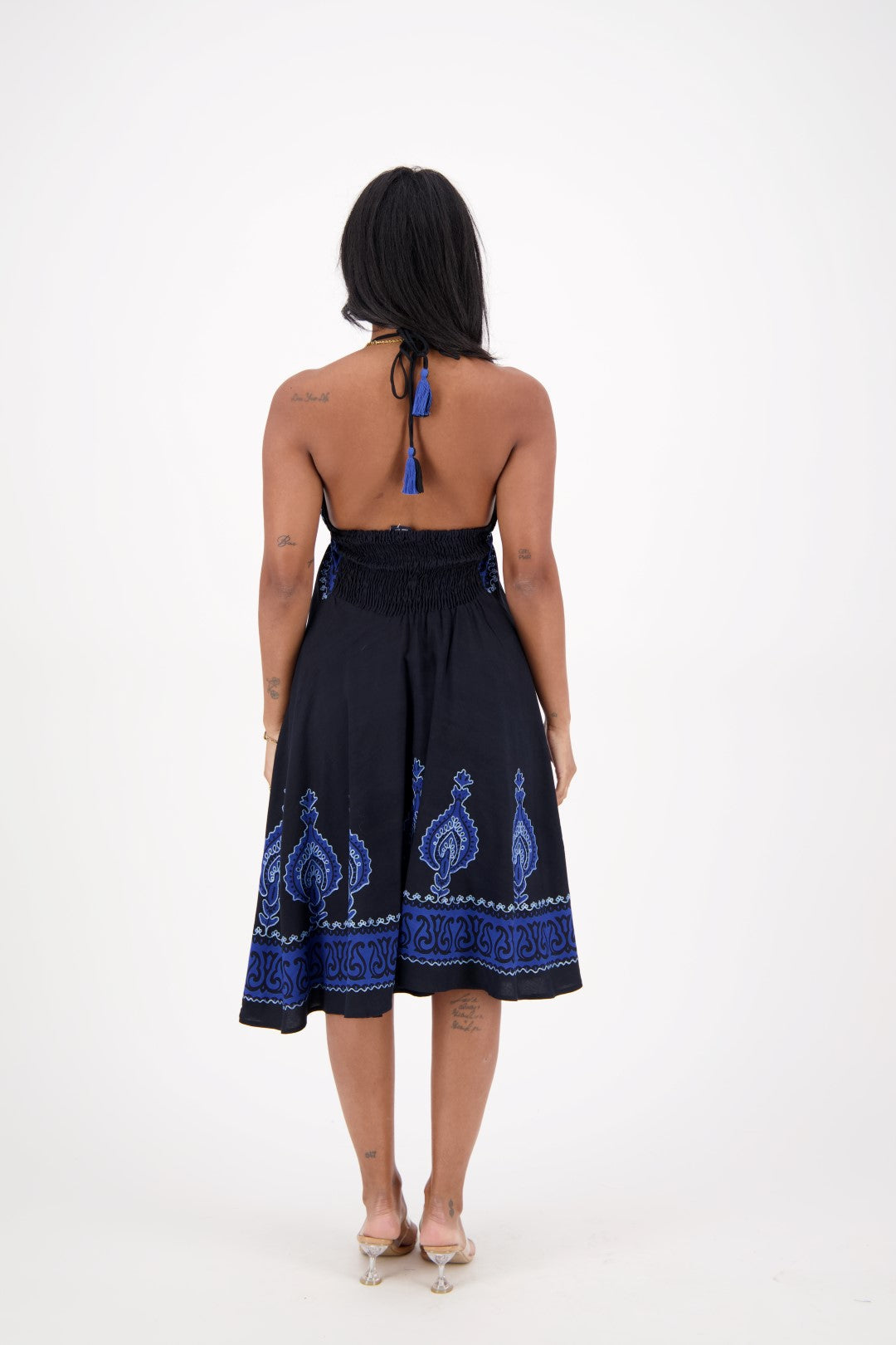 Batik Block Print Halter Dress 1966