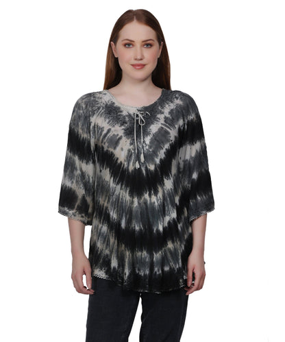 3/4 Sleeve Tie Dye Blouse T-3214LS