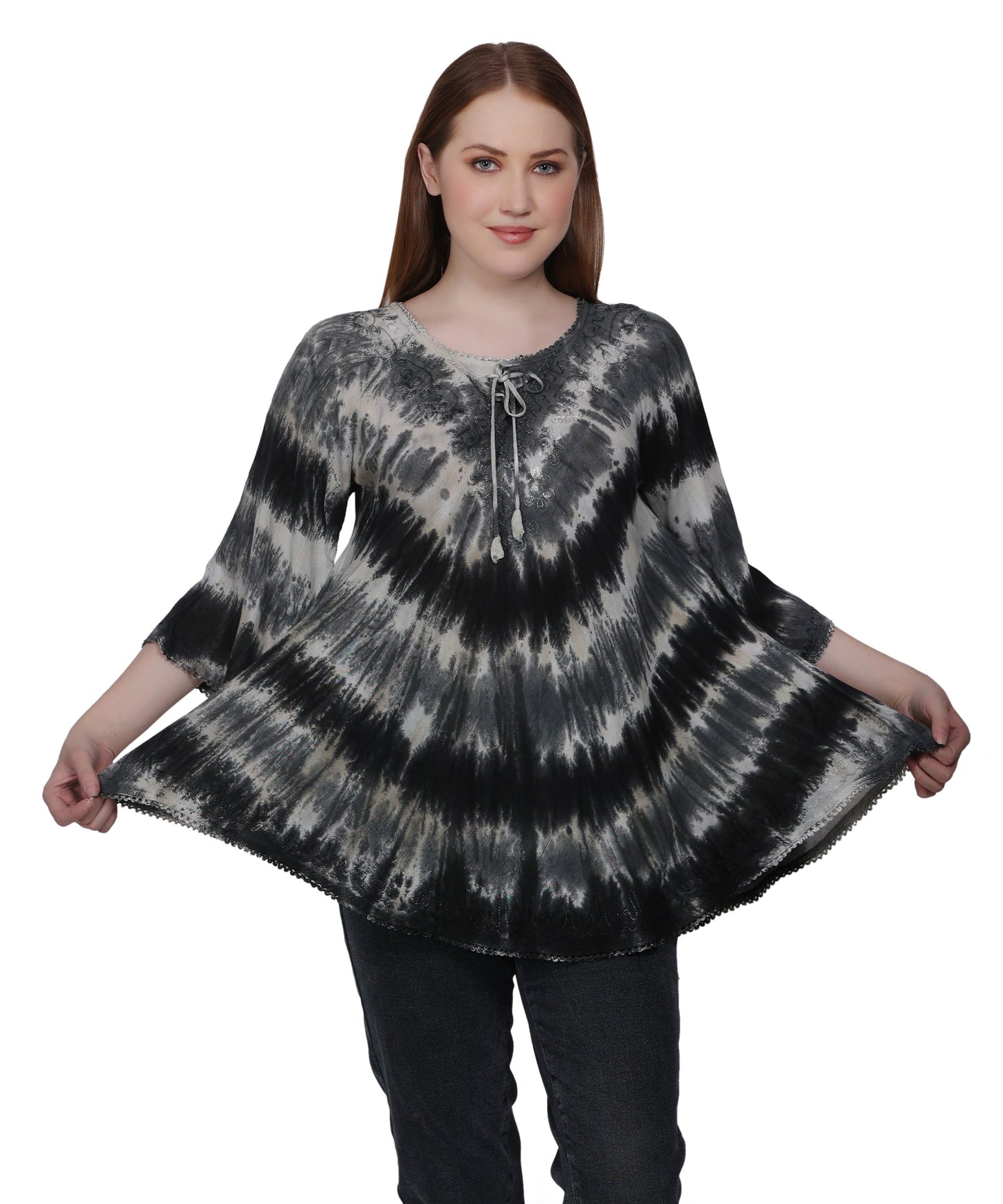 3/4 Sleeve Tie Dye Blouse T-3214LS