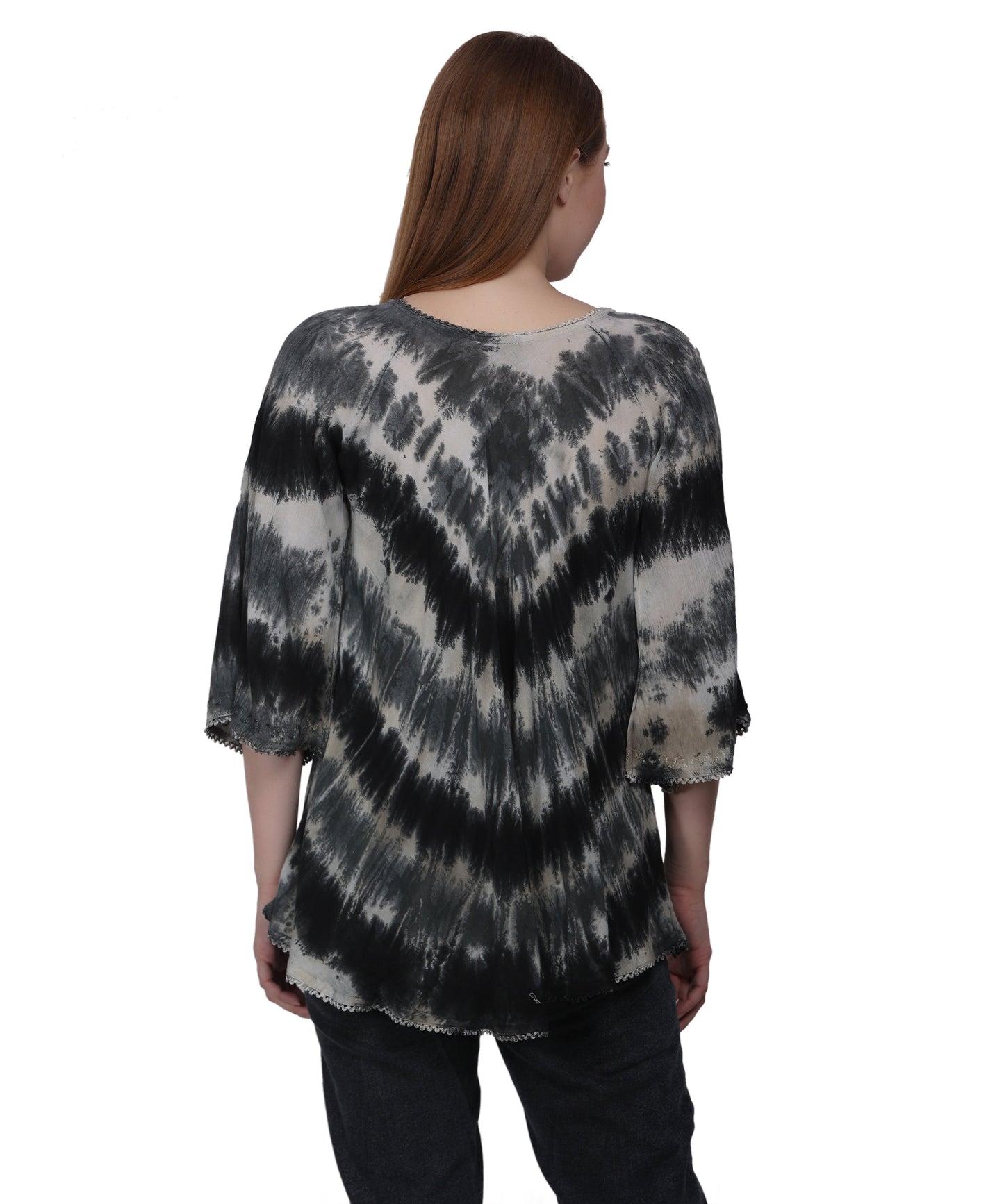 3/4 Sleeve Tie Dye Blouse T-3214LS