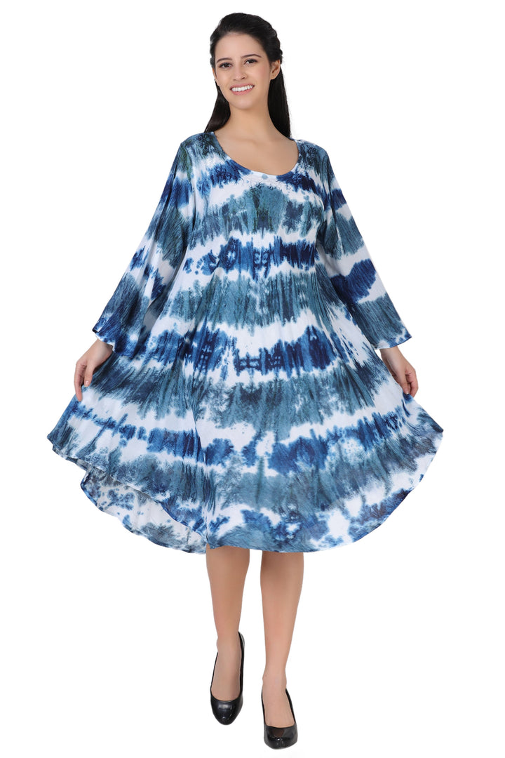 3/4 Sleeve Tie Dye Dress 462198LSLV - Advance Apparels Inc