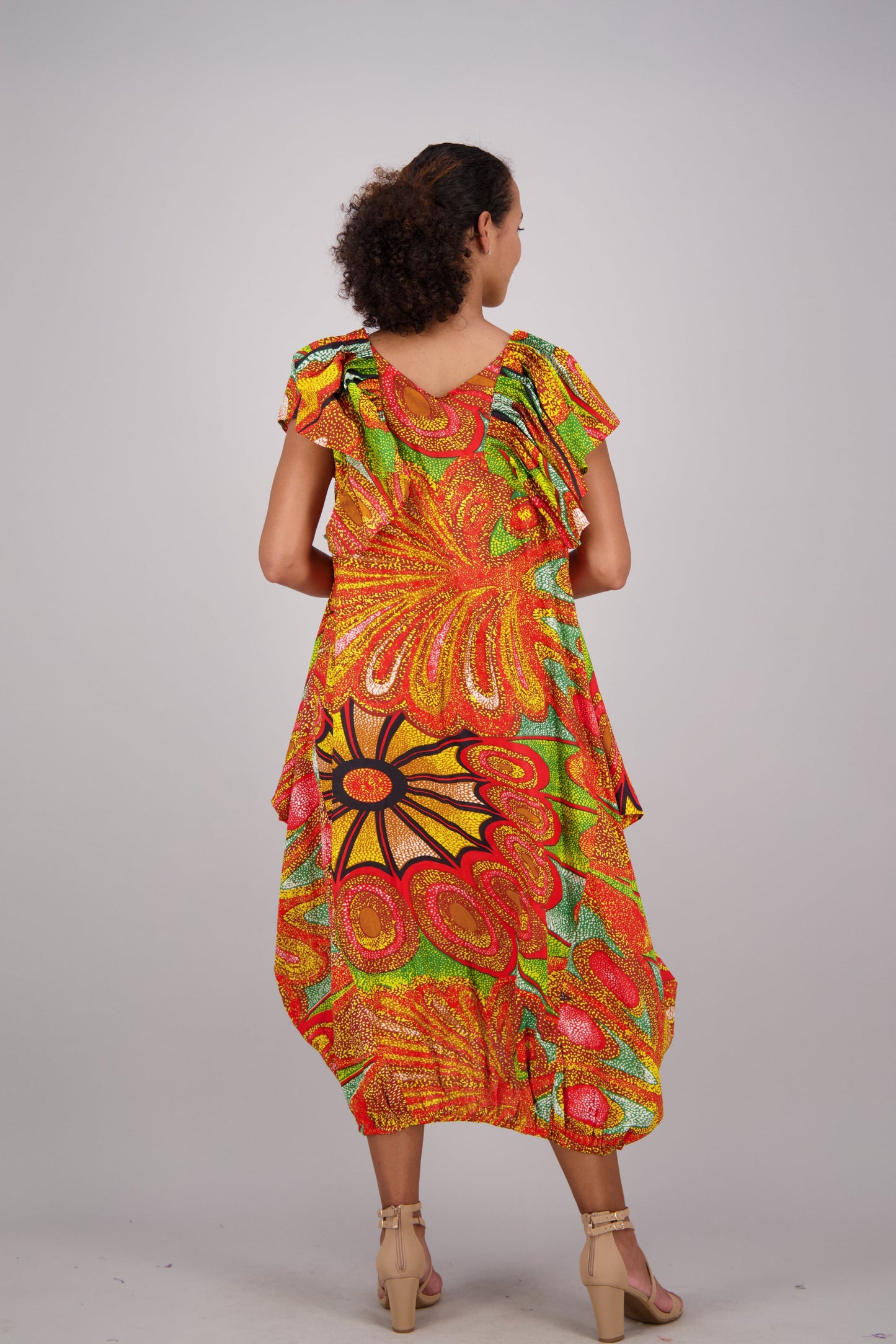 Sunburst Orange & Green Versa Dress AD-25035-501