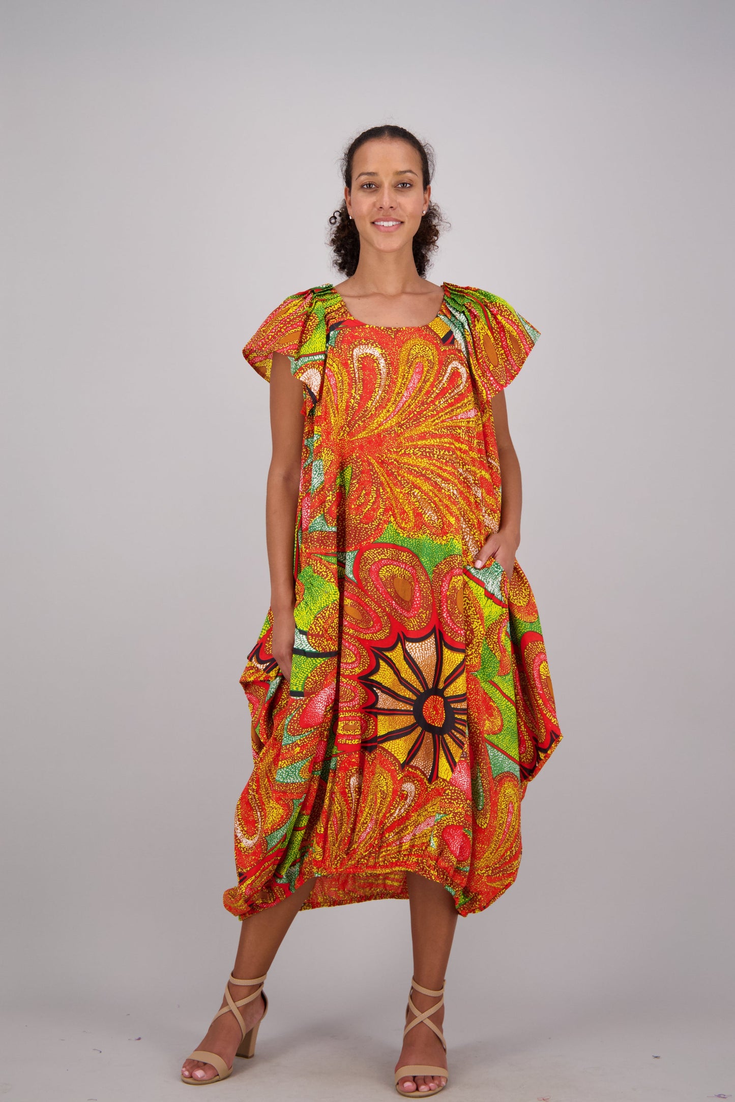 Sunburst Orange & Green Versa Dress AD-25035-501