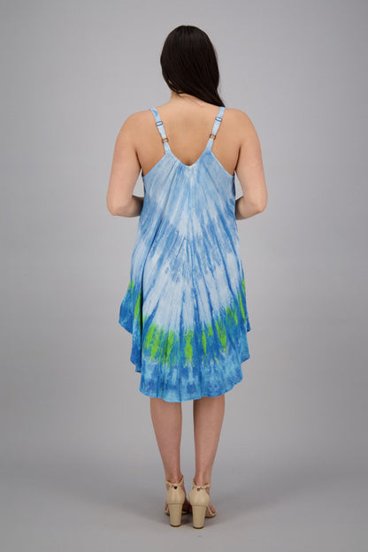 Adjustable Strap Tie Dye V-Neck Dress 402217V