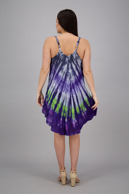 Adjustable Strap Tie Dye V-Neck Dress 402217V